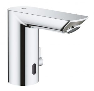 Baterie lavoar senzor Grohe Bau Cosmo E, cu mixare, crom, furtune flexibile-36451000